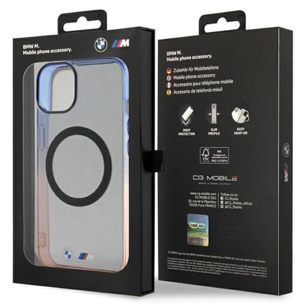 BMW iPhone 14 Plus -puhelimen kuori Magsafe Gradient Bumper - Harmaa Grå