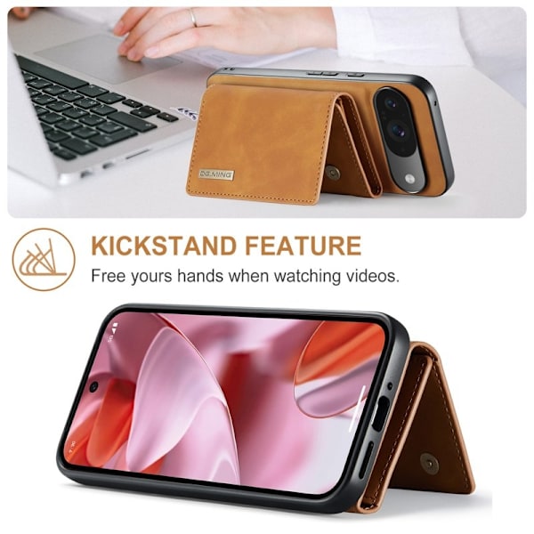DG.MING M1 Series Mobilskal till Google Pixel 9 Pro Kickstand Brun
