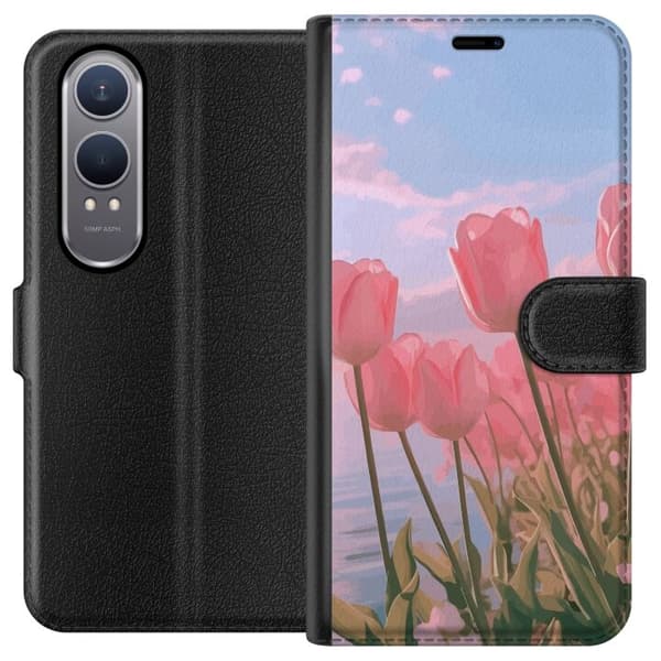 Plånboksfodral till OnePlus Nord CE4 Lite med Rosa Tulpaner