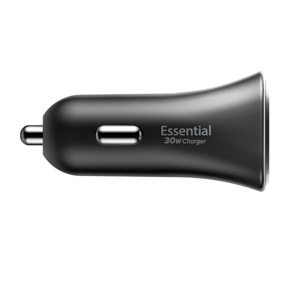 Spigen Biloplader Essential EV301 1-Port 30W - Sort Svart