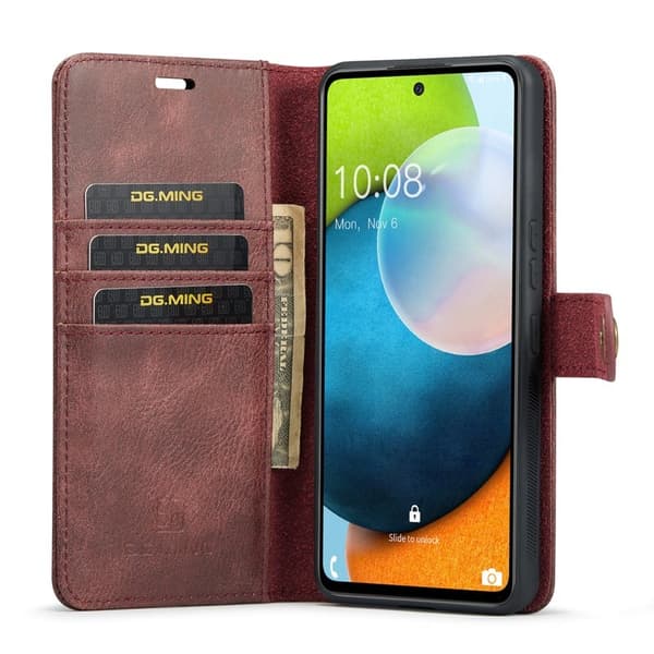 DG.MING Samsung Galaxy A53 5G Flip Plånboksfodral Röd