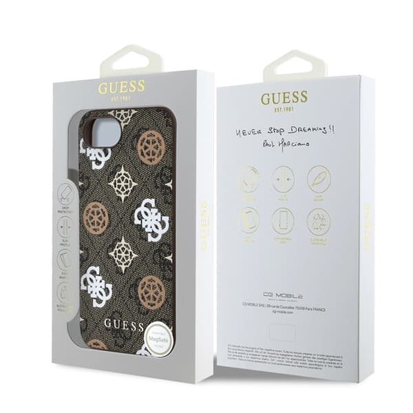 Guess telefontaske til iPhone 16e MagSafe PU 4G Peony - Brun Brun