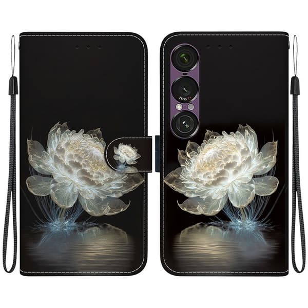 Sony Xperia 1 VII Konstläder Plånboksfodral Pattern Printing - Peony Flerfärgad