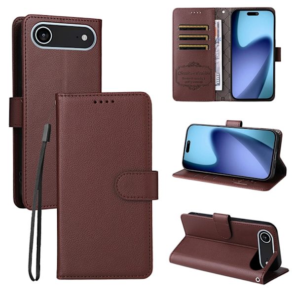 iPhone Air Plånboksfodral RFID Blocking med Handledsrem Brun
