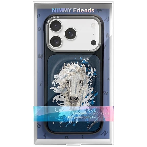 Nimmy Mobilskal För iPhone 17 Pro Max MagSafe Horse - Marinblå Blå