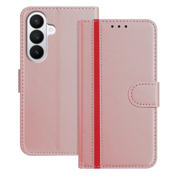 Plånboksfodral för Samsung Galaxy S26 Plus Magnetiskt Konstläder - Roséguld