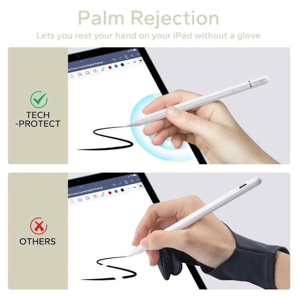 Tech-Protect Digital Magnetic Stylus Penna "3" iPad - Vit Vit