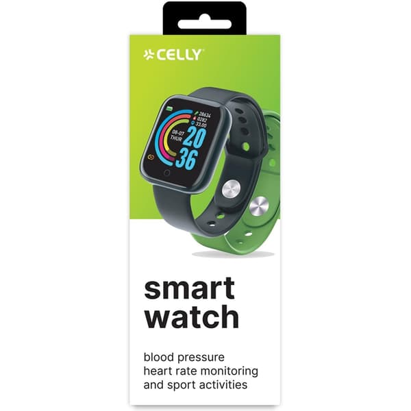Celly Smartwatch Med Armbånd Trainerbeat - Sort/Grøn Black