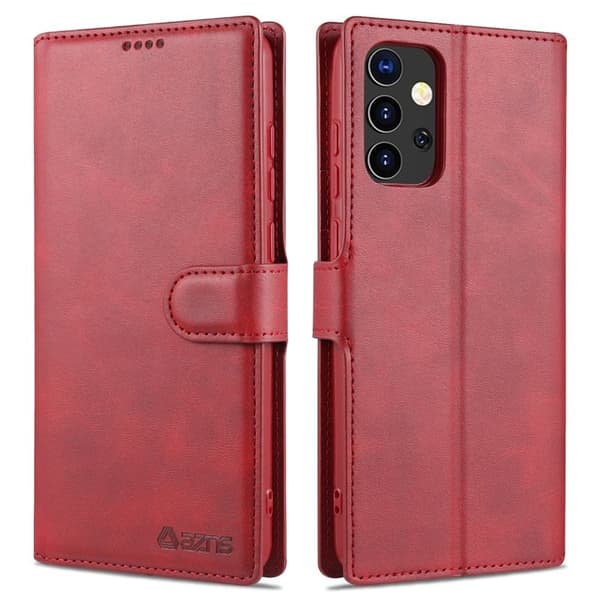 AZNS Samsung Galaxy A52 4G/5G Plånboksfodral Konstläder - Röd