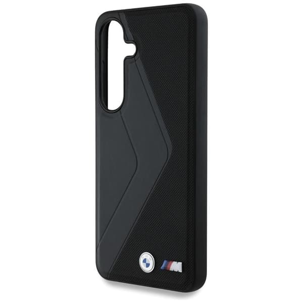 BMW telefontaske til Galaxy S25 MagSafe læder overdimensionerede striber - sort Black