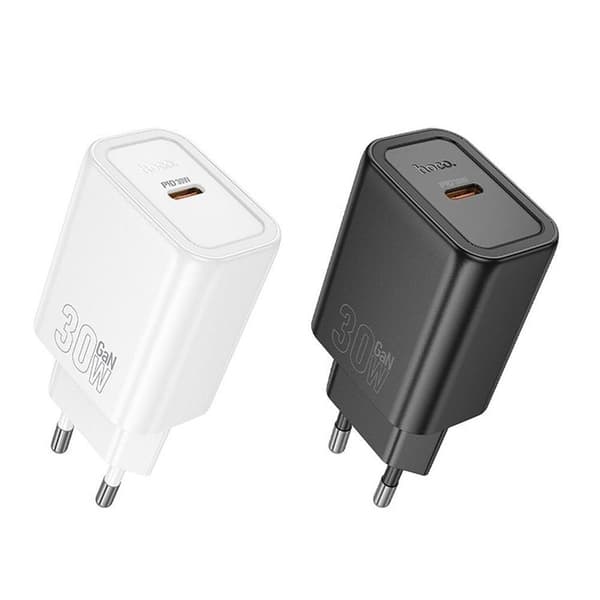 Hoco Hurtigoplader 30W USB-C GaN PD QC N62 - Sort Svart
