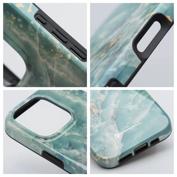 Forcell Telefontaske til iPhone 15 Pro MagSafe Mirage - Grøn Marmor Grön