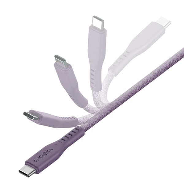 Energea USB-C–USB-C-kaapeli 240W 5A 1.5m pikalataus – violetti Lila