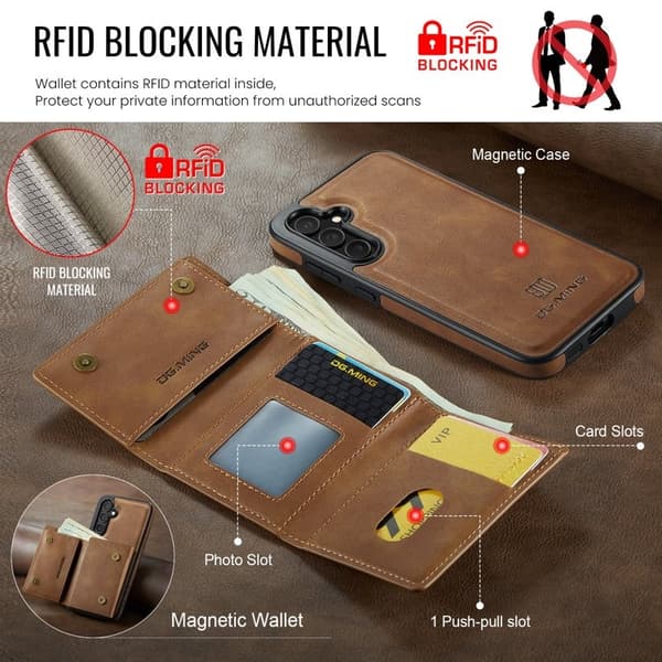 DG.MING M6 Series Mobilskal till Samsung Galaxy S25 Magnetiskt Brun
