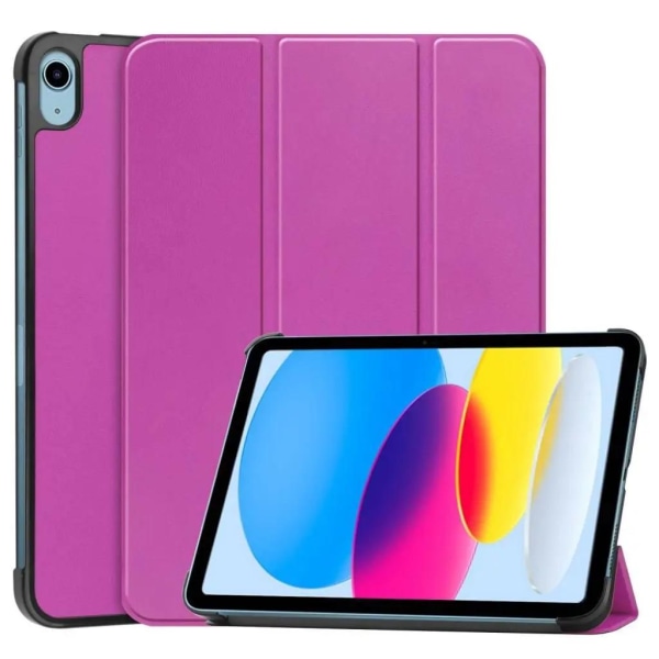 iPad 10.9 (2022) -kotelo jalustalla, korkealaatuinen - violetti