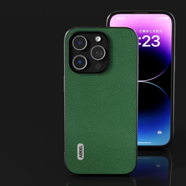 ABEEL Mobilskal till iPhone 13 Pro Max Äkta Läder Grön Äkta Läder Leather