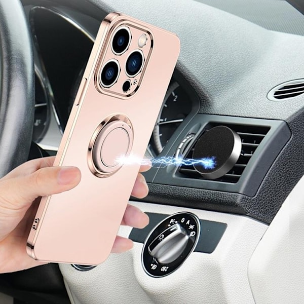 iPhone 14 Plus Skal Ringhållare Electroplating Kickstand - Grön