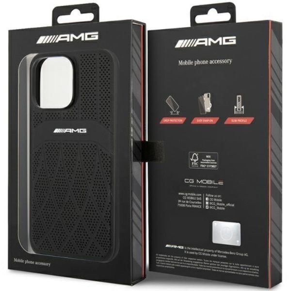 AMG iPhone 14 Pro Max Mobilskal Magsafe Läder Curved Lines