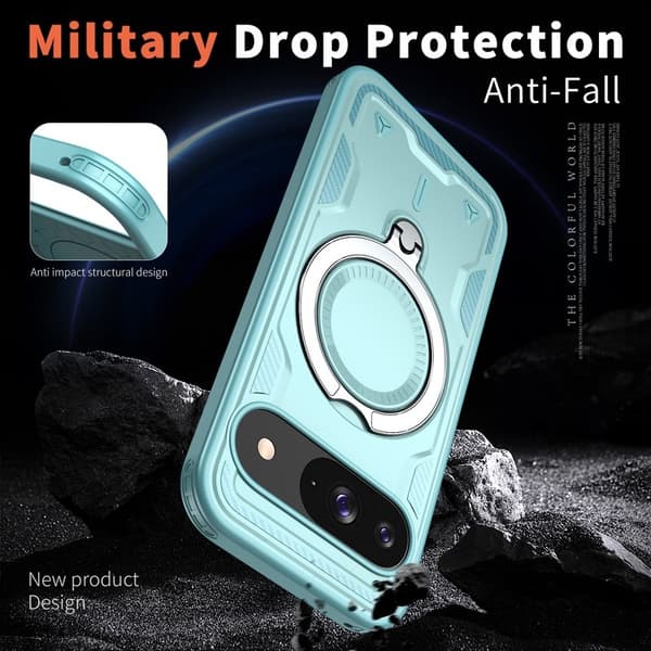 Mobilskal till Google Pixel 10/10 Pro Militärskydd Plast Kickstand - Blå