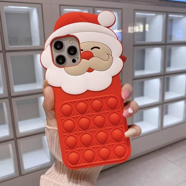 Mobilskal till iPhone 13 Pro Silikon Santa Claus Pop It - Röd Röd