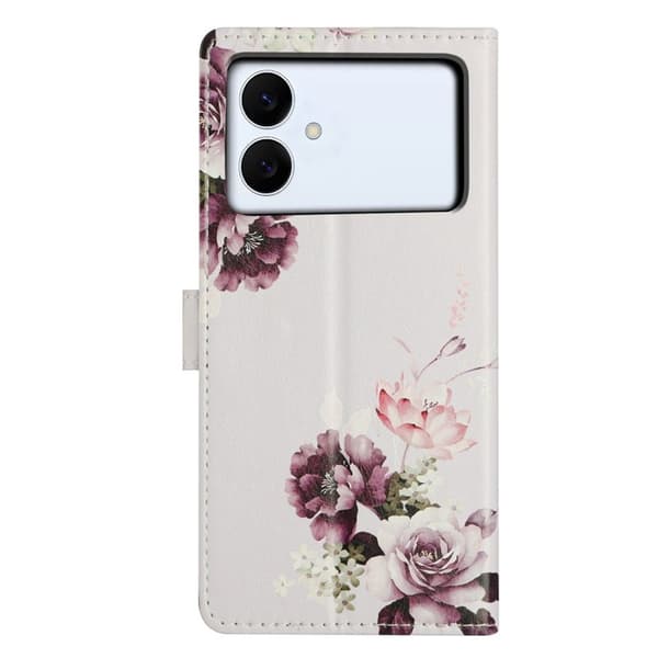 Samsung Galaxy S26 Edge Plånboksfodral Mönstertryck Flip Konstläder - Cross Rosa