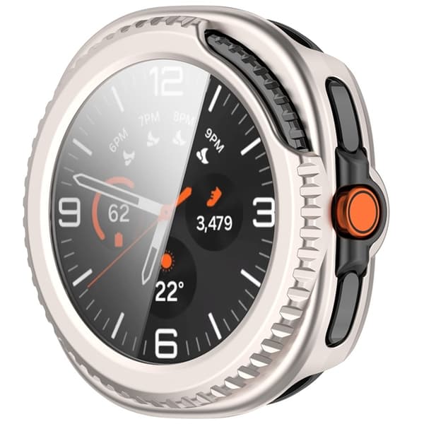 Galaxy Watch 8 Classic (46mm) Skal PC + Härdat Glas Integrerat Beige