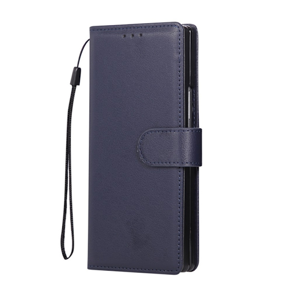 Galaxy Z Fold 7 Plånboksfodral Med Handledsrem - Blå Blå