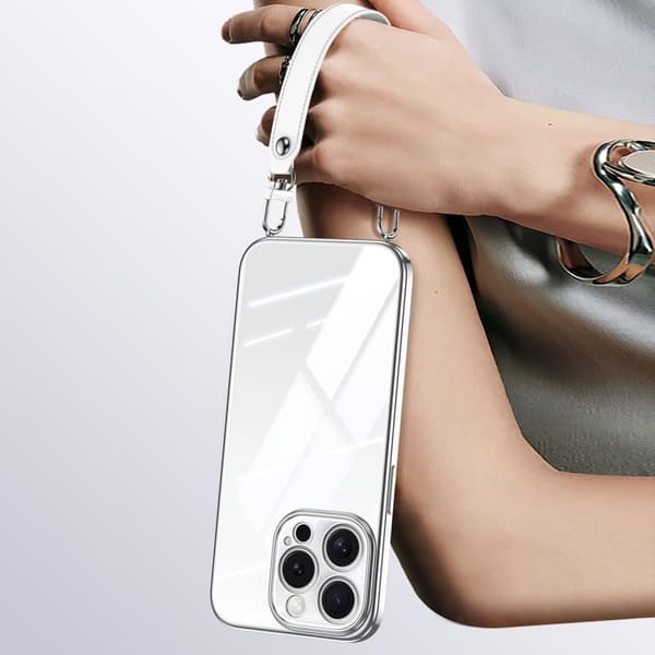 SULADA Mobilskal till iPhone 15 Pro Electroplating Ultra Clear TPU Vit