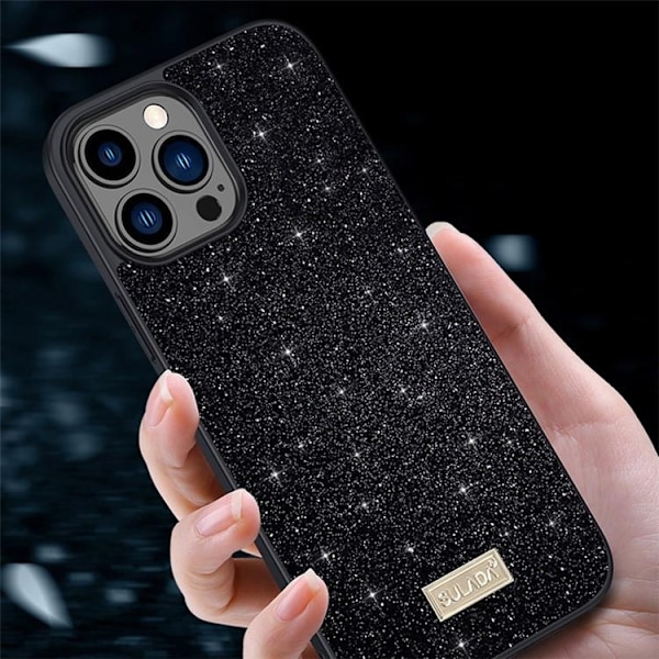 SULADA iPhone 15 Plus Mobilskal Glitter Sequins - Guld