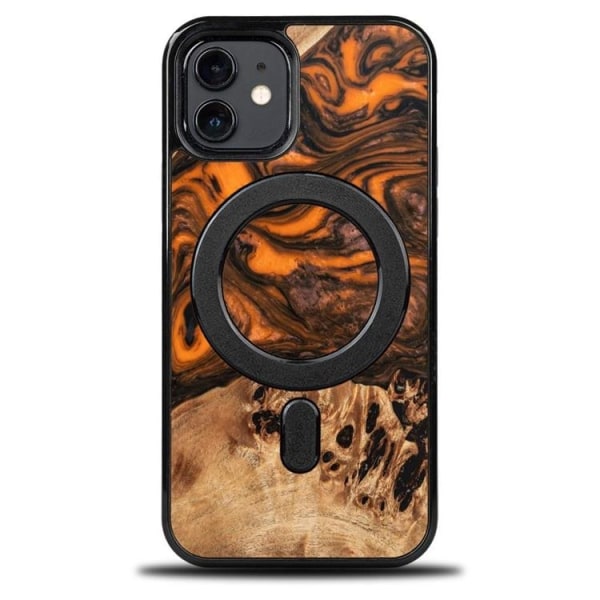 Bewood iPhone 12/12 Pro -mobiilikotelo Magsafe ainutlaatuinen oranssi-musta