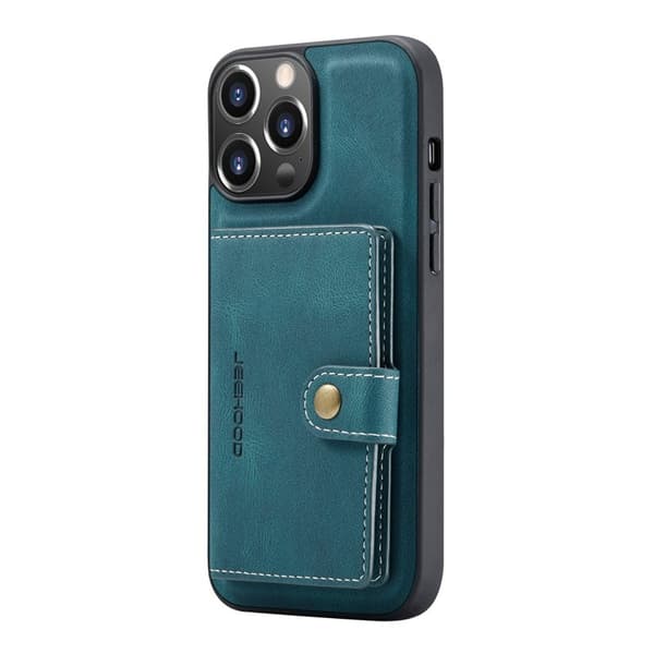JEEHOOD 2-in-1 Konstläder+ Plånboksfodral i Grön för iPhone 13 mini