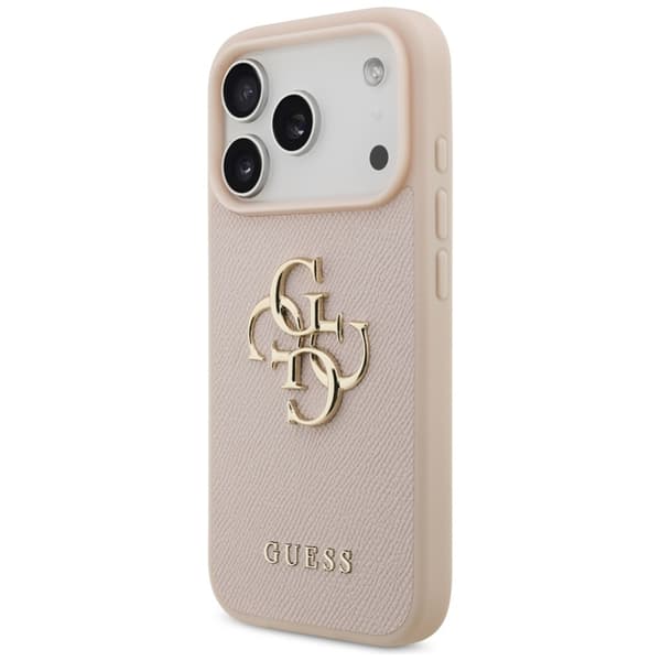 Guess Mobilskal till iPhone 17 Pro Max Grained Classic Logo - Rosa Rosa