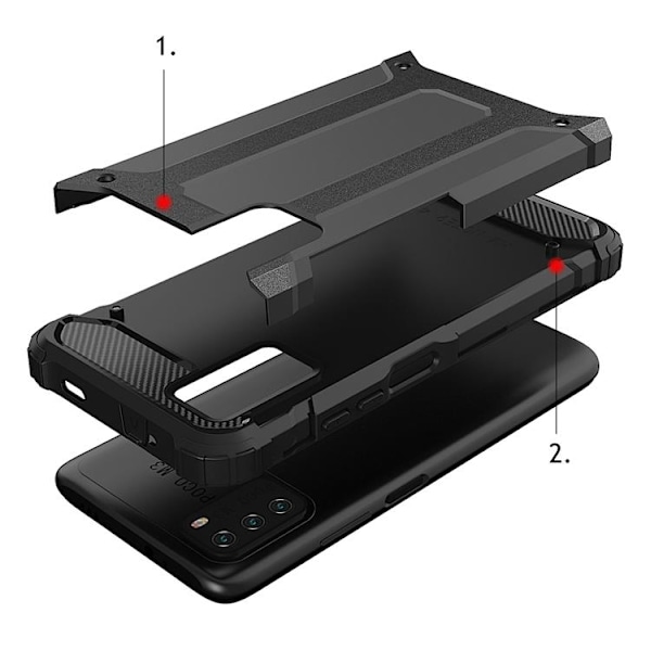 Redmi Note 10 5G / Poco M3 Pro Skal Hybrid Armor Tough Rugged - Gyllene