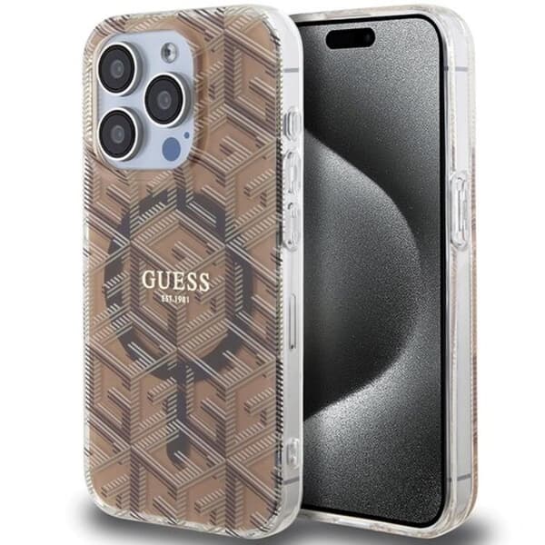 Guess Mobilskal till iPhone 15 Pro Max Magsafe IML GCube - Brun