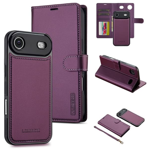 LC.IMEEKE L2 Series iPhone Air Plånboksfodral Konstläder - Lila