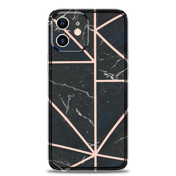 BOOM - Grid cover til iPhone 12 Mini - Sort Marmor Black