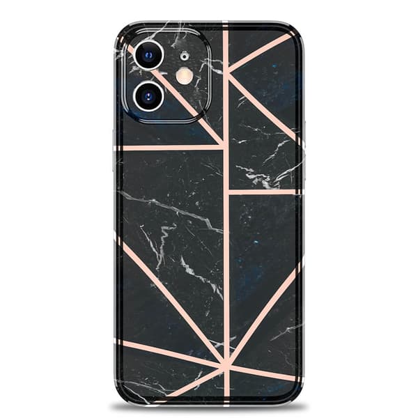 BOOM - Grid -kuori iPhone 12 Minille - Musta Marmori Black