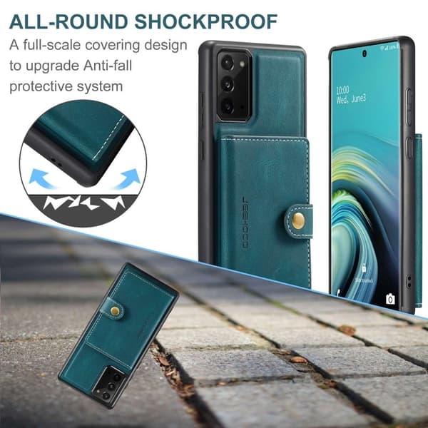 JEEHOOD Mobilskal till Galaxy Note20 4G/5G med Ställ Grön