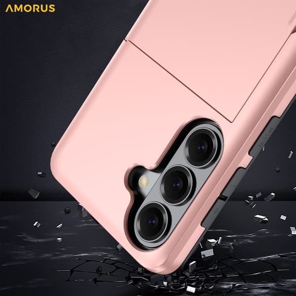 AMORUS Mobilskal till Samsung Galaxy S26/S26 Pro Plast Med Kortfack - Silver