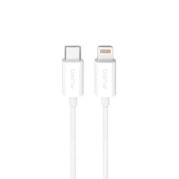 Puro USB-C - Lightning 20W Kabel 3m TPE - Vit Vit