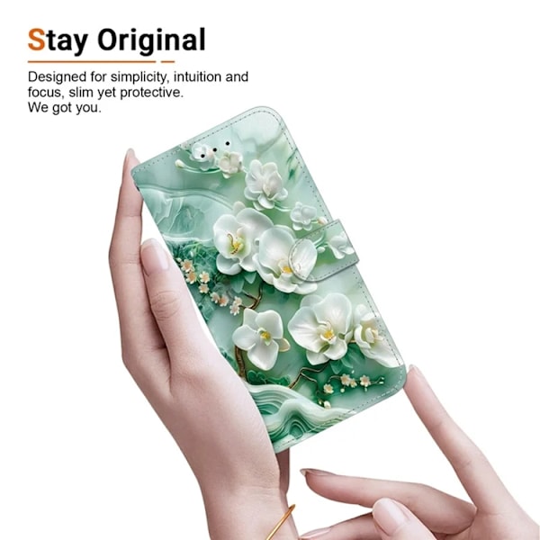 iPhone 17 Pro Max Plånboksfodral Med Lanyard - Jade Flower