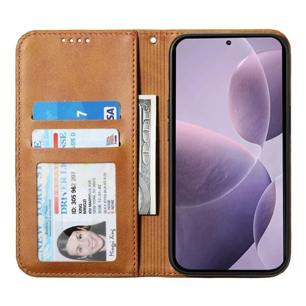 Xiaomi 17 Plånboksfodral Kalvtextur Plånboksfodral Konstläder - Gul - Blå