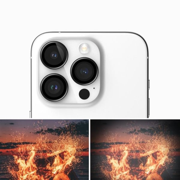 Ringke iPhone 15 Pro Max -kameran linssin suojus karkaistua lasia - musta