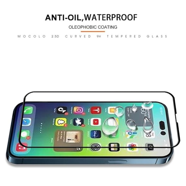 MOCOLO iPhone 14 Plus Härdat Glas Skärmskydd Full Glue HD - Svart Svart