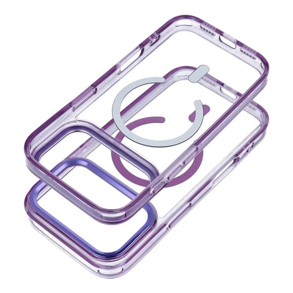 Mobilskal För iPhone 17 Pro Max MagSafe Frame Clear Hybrid - Lila Lila