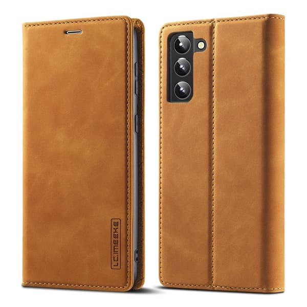 LC.IMEEKE Plånboksfodral Samsung Galaxy S22+ 5G - Konstläder - Brun