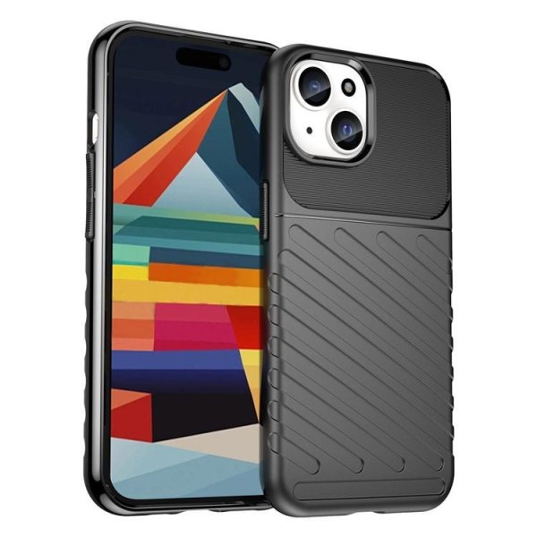 iPhone 15 Plus -puhelinkotelo Twill Thunder - musta