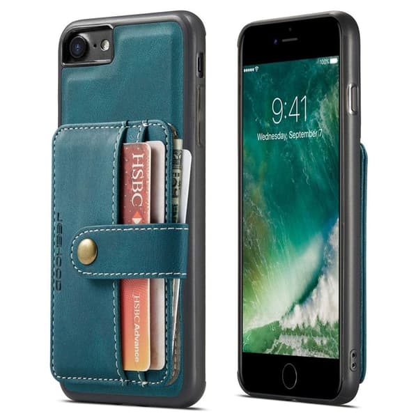 JEEHOOD Mobilskal till iPhone 7/8/SE (2020/2022) Wallet Blå