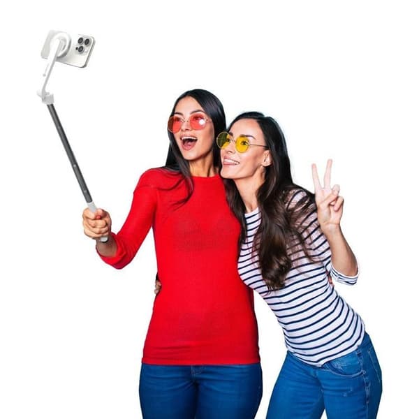 Forcell MagSafe Selfiestick Med Trådlös Kontroll F-Grip - Vit