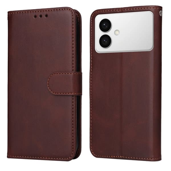 Samsung Galaxy S26 Edge Plånboksfodral Konstläder Folio Flip - Brun
